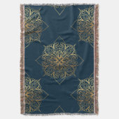 Gold Mandala Damask Pattern Deken (Voorkant Verticaal)