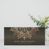 Gold Mandala Earthy Brown Modern Gift Certificate (Staand voorkant)