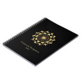 Gold Mandala Flower Elegant Black Notitieboek (Linkerzijde)