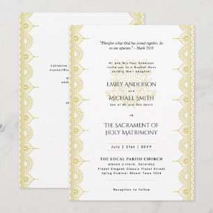 Gold Mandala katholieke bruiloft Nuptial Mass Kaart