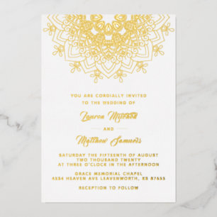 Gold Mandala Mariage Foil Invitation
