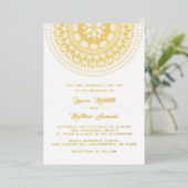 Gold Mandala Mariage Foil Invitation (Debout devant)