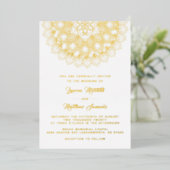 Gold Mandala Mariage Foil Invitation (Debout devant)