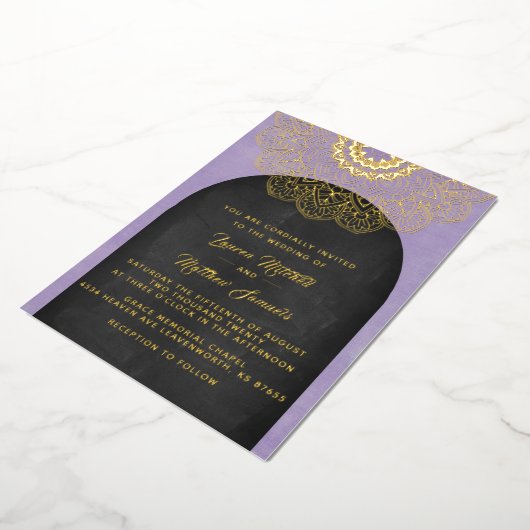 Gold Mandala Mariage Foil Invitation (Rotation)