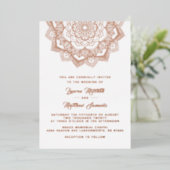 Gold Mandala Mariage Foil Invitation (Debout devant)
