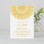 Gold Mandala Mariage Foil Invitation (Debout devant)