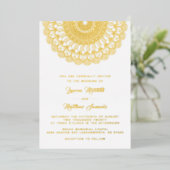 Gold Mandala Mariage Foil Invitation (Debout devant)