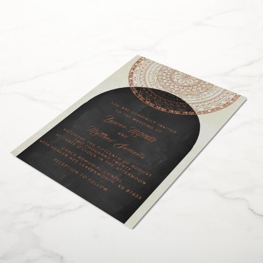 Gold Mandala Mariage Foil Invitation (Rotation)