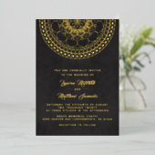 Gold Mandala Mariage Foil Invitation (Debout devant)