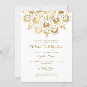 Gold Mandala Mehndi Célébration Invitation