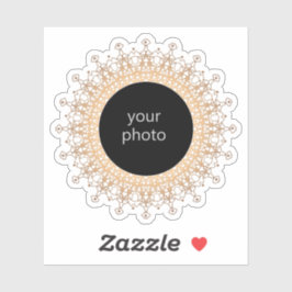 Gold mandala met foto, gouden foto, glanzend, sticker
