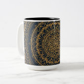 Gold Mandala Midnight Blue Mug (Devant gauche)