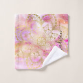 Gold Mandala motif rose violet Nebula personnalisé (Gant de toilette)