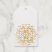 Gold mandala ontwerp gepersonaliseerd huwelijk cadeaulabels (Achterkant)