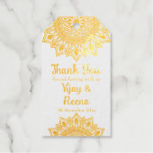 Gold mandala ontwerp gepersonaliseerd huwelijk cadeaulabels (Voorkant)