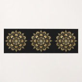 Gold Mandala Pattern Black Boho Yogamat (Voorkant (horizontaal))