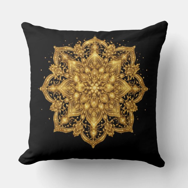 Gold Mandala Pillow Luxury Decorative Throw  Kussen (Voorkant)