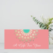 Gold Mandala Roze Salon en Spa Gift Certificate (Staand voorkant)