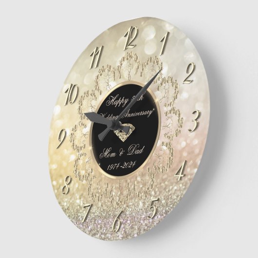 Gold Mandala Rozen Bokeh 50ste bruiloft Jubileum Grote Klok (Hoek)