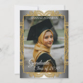 Gold Mandala Silver Grey Afstuderen Aankondiging (Voorkant)