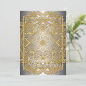 Gold Mandala Silver Grey Afstuderen Aankondiging (Staand voorkant)