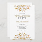 Gold mandala virtuele bruiloft save the date (Voorkant / Achterkant)