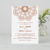 Gold Mandala Wedding Folie Uitnodiging (Staand Voorkant)
