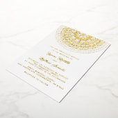 Gold Mandala Wedding Folie Uitnodiging (Gedraaid)