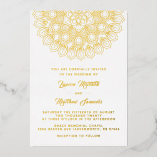 Gold Mandala Wedding Folie Uitnodiging