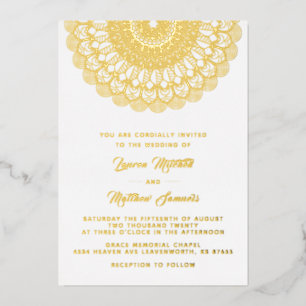 Gold Mandala Wedding Folie Uitnodiging