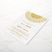 Gold Mandala Wedding Folie Uitnodiging (Gedraaid)