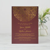Gold Mandala Wedding Uitnodiging (Staand voorkant)