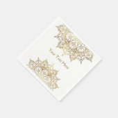 Gold Mandala White Chic Modern Glam Party Servet (Hoek)