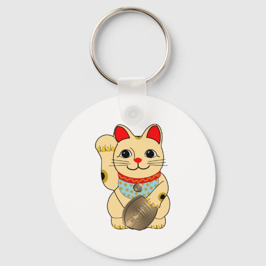 Gold Maneki Neko Sleutelhanger (Voorkant)