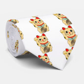 Gold Maneki Neko Stropdas (Opgerold)