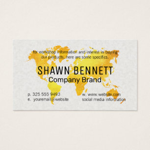 Gold Map van de wereld   Achtergrond textiel Visitekaartje