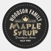 Gold Maple Leaf Embleem Maple Syrup Editable Label (Voorkant)