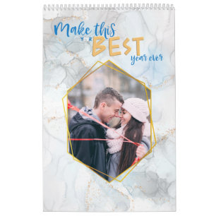 Gold Marble Beste jaar, foto invullen Kalender