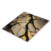 Gold Marble Ceramic Tegel Black Crystalline Veinen Tegeltje (Zijkant)