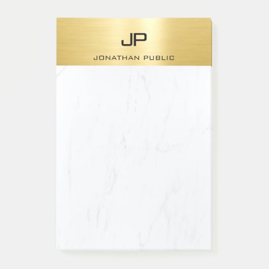 Gold Marble Elegant Modern Minimalist Trendy Plain Post-it® Notes (Voorkant)