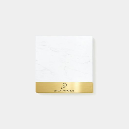 Gold Marble Elegant Moderne Minimalistische Sjablo Post-it® Notes (Voorkant)