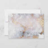 Gold Marble Geometric Wedding RSVP Kaartje (Achterkant)