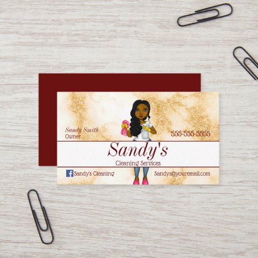 Gold Marble Housekeeping Visitekaartje (Voorkant / Achterkant in situ)