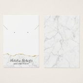 Gold Marble Jewelry Earring Ketting Display Visitekaartje (Voorkant /achterkant)