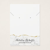 Gold Marble Jewelry Earring Ketting Display Visitekaartje (Voorkant)