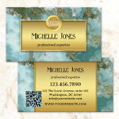 Gold Marble Logo QR Code Abstract Visitekaartje