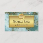 Gold Marble Logo QR Code Abstract Visitekaartje (Voorkant)