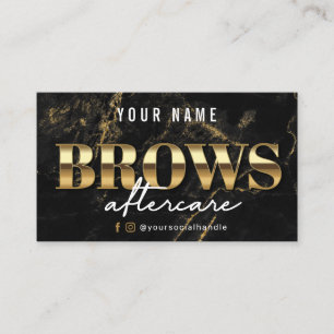 Gold Marble Luxury Brows Carte de soins postérieur