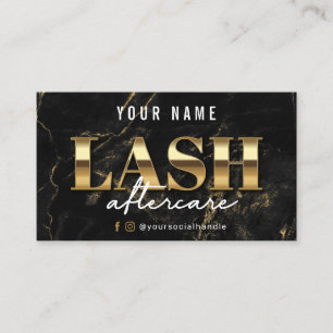 Gold Marble Luxury Lash Aftercare Card  Visitekaartje