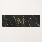 Gold Marble Monogram Calligraphy Script Name  Yogamat (Achterkant (horizontaal))